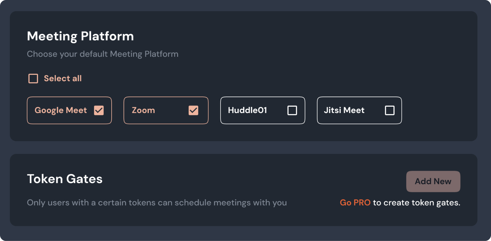 Integrates with Zoom, Google Meet, and Huddle01